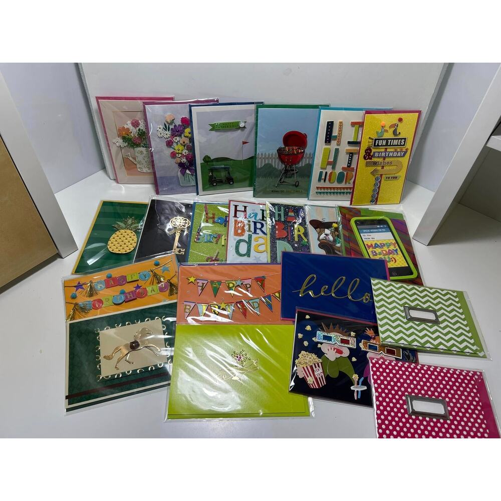 Lot of 21 Burgoyne Assorted 3D Greeting Cards Birthday Blank Mothers Fathers Day